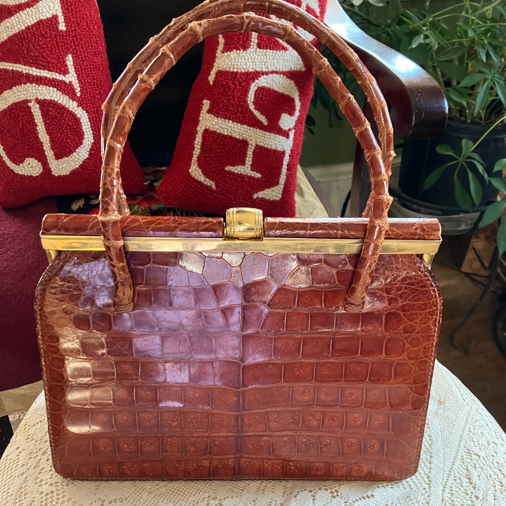 Vintage crocodile handbag - Picture 2 of 7